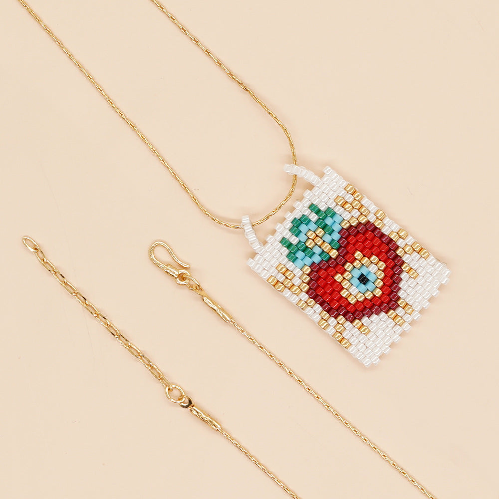 Wholesale Boho Crown Heart Cube Imitation Pearl Necklace